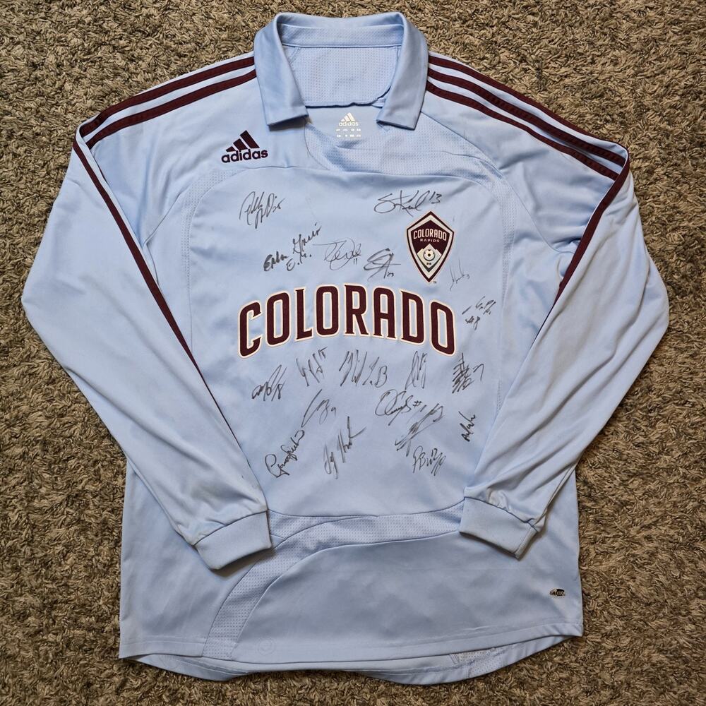 Men’s Adidas Large Gargan MLS Long Sleeve Jersey Colorado Rapids 2006 Signed